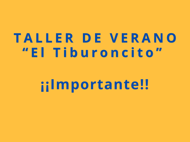 “taller de verano el tiburoncito”